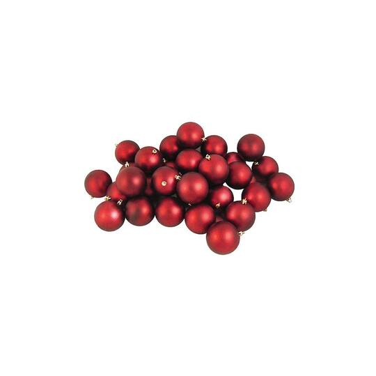 60ct Matte Red Shatterproof Ball Ornaments